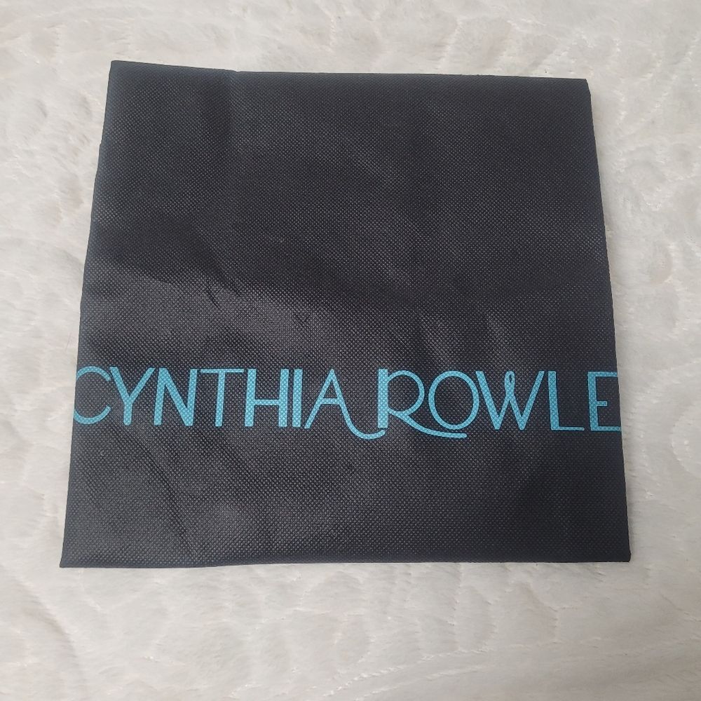 Cynthia Rowley Dust Drawstring Bag Purse Shoes Boots Large Black Blue Print NWOT